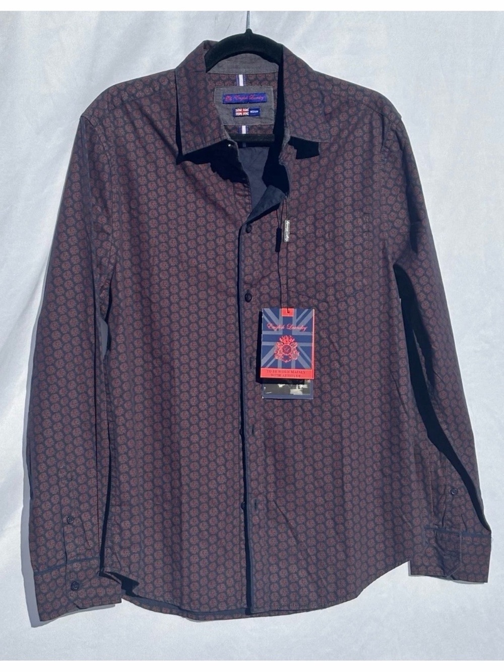 English Laundry Button Down Shirt Men Size Medium Black New with Tags